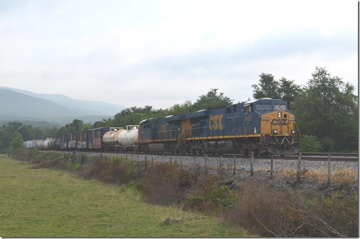 CSX Q317-30 westbound with 77 cars. CSX 5433-3072. Dawson MD.